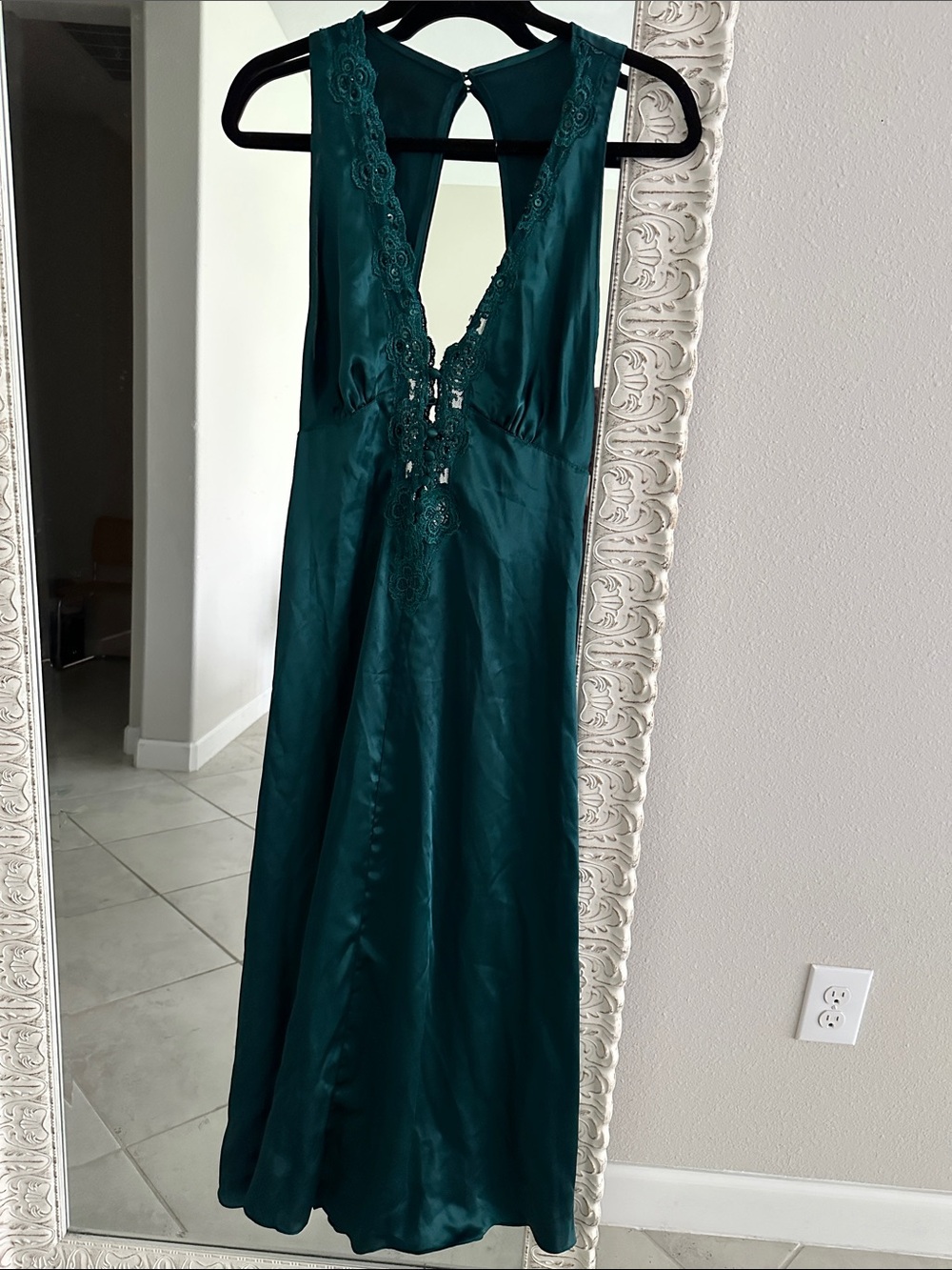 Victoria's Secret Green Satin Slip Dress/Nightgown